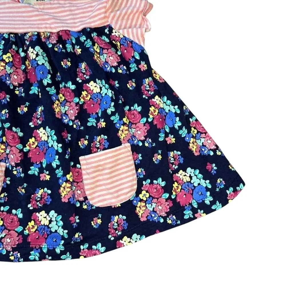 Adventure Wear by Copper Key Girls 2T Multicolor Floral Short Sleeve Dress